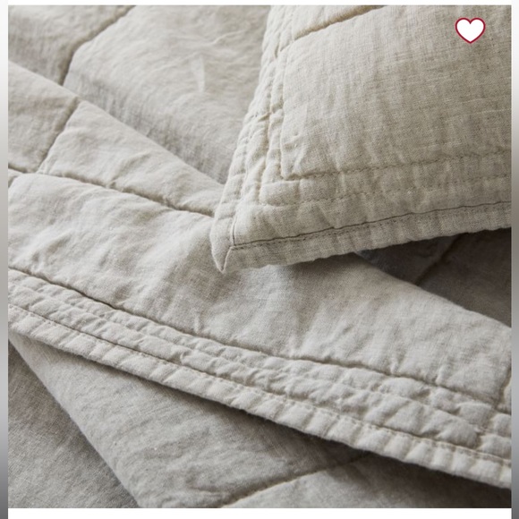 NWT West Elm European Flax Linen box stitch Euro sham- SET OF 2 - Picture 2 of 4